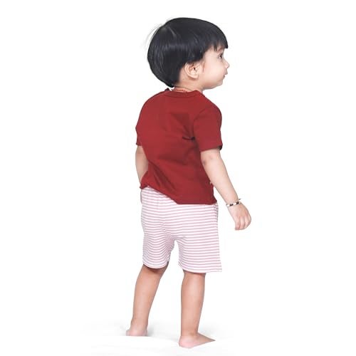 ARIEL Baby Boys & Baby girls Cotton Printed Round Neck Half Sleeve T-shirt & Short Trendy Summer Clothing Sets (blueglasspolar-12-18 months) - Image 4