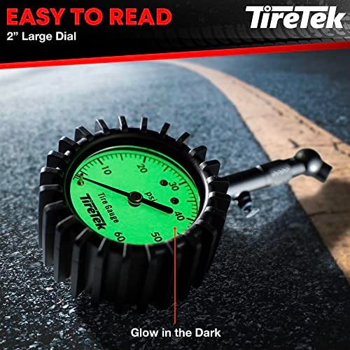 TireTek Tire Pressure Gauge for Cars (0-60 PSI, ANSI Certified) Premium Air Pressure Gauge for Tires - Easy to Read Automobile Analog Circular Dial Low PSI Checker Tester - Image 4