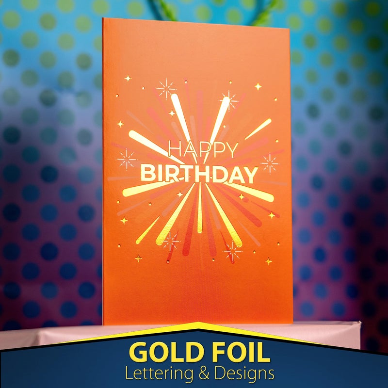 Solpla 24 Pack Unique Gold Foil Birthday Cards with Envelopes & Stickers | 4x6 Inches Blank Happy Birthday Cards Assortment in Bulk for Family, Kids, Friends, Work & Office Celebrations. - Image 2