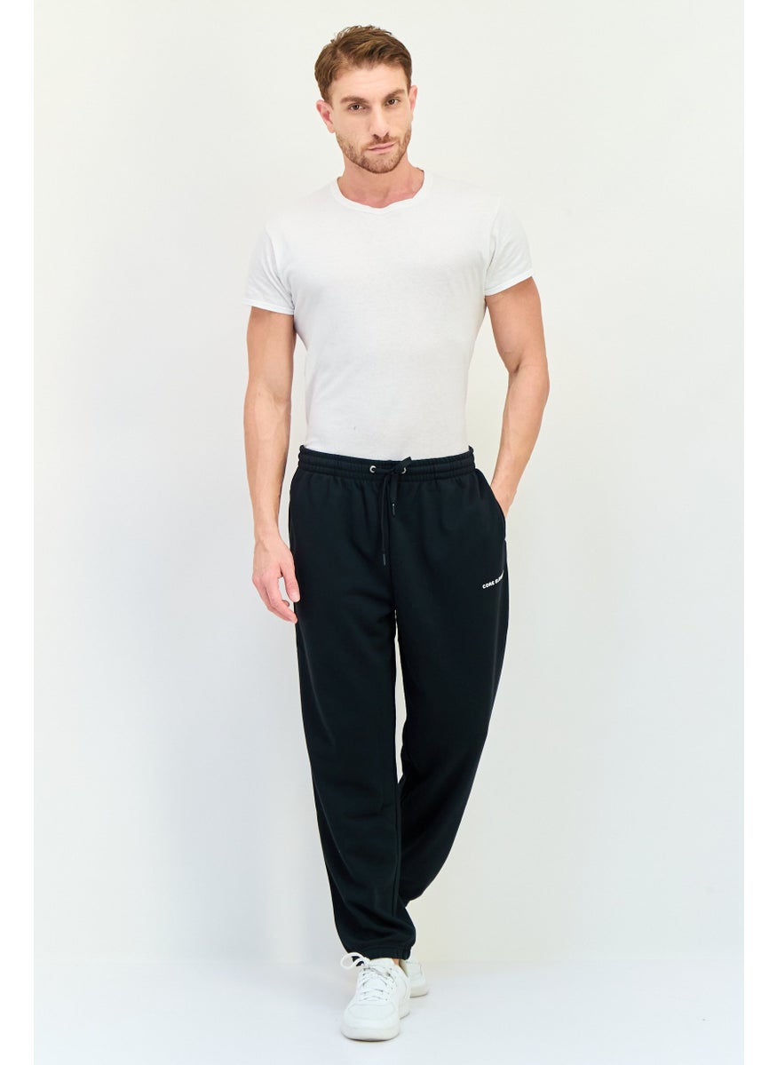 Core Elements Men Brand Logo Jogger Pants, Black  - Image 4