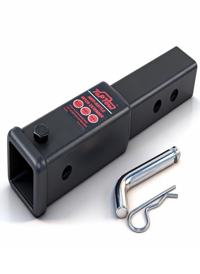 TOPTOW Trailer Hitch Extender, Fits for 2 inch Hitch Receiver, 7-inch and 8 1/2-inch Extension Length, with 5/8 inch Hitch Pin and Clip, Anti-Rattle Bolt Included - Image 1