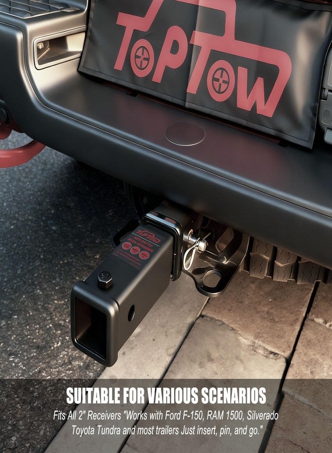 TOPTOW Trailer Hitch Extender, Fits for 2 inch Hitch Receiver, 7-inch and 8 1/2-inch Extension Length, with 5/8 inch Hitch Pin and Clip, Anti-Rattle Bolt Included - Image 4