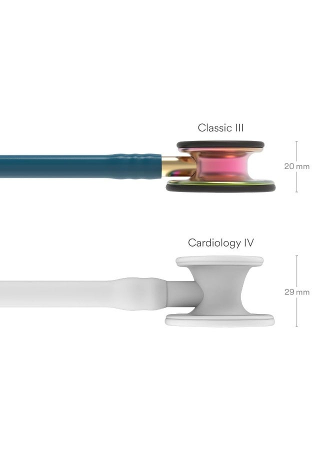 ثري أم ليتمان سماعة طبية 3M ليتمن كلاسيك 3 مع لمسة قوس قزح وأنبوب أزرق كاريبي بطول 27 بوصة موديل 5807 - Image 2