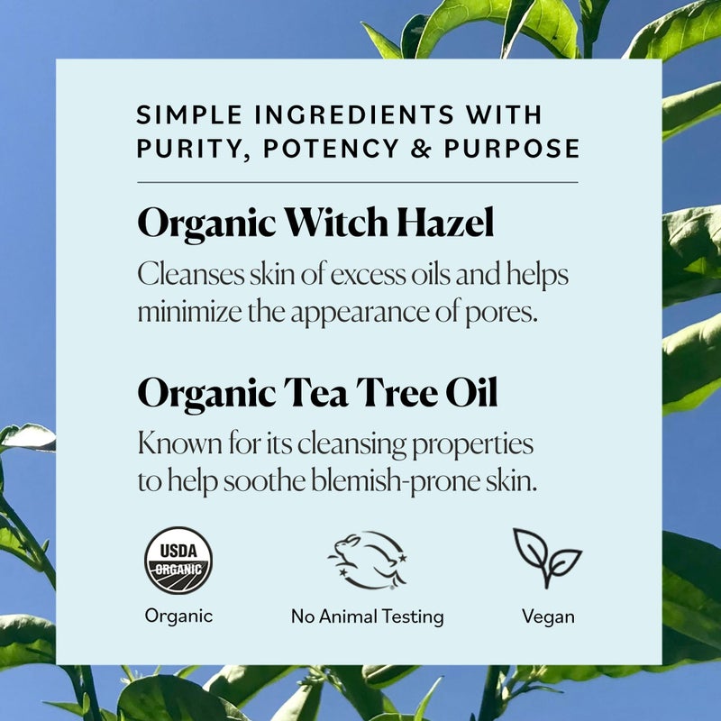 Sky Organics Organic Tea Tree & Witch Hazel for Face, Purifying Facial Toner to Hydrate, Soothe, Cleanse and Balance Blemish-Prone Skin, Helps Minimize The Appearance of Pores, 8 fl oz webook - Image 5