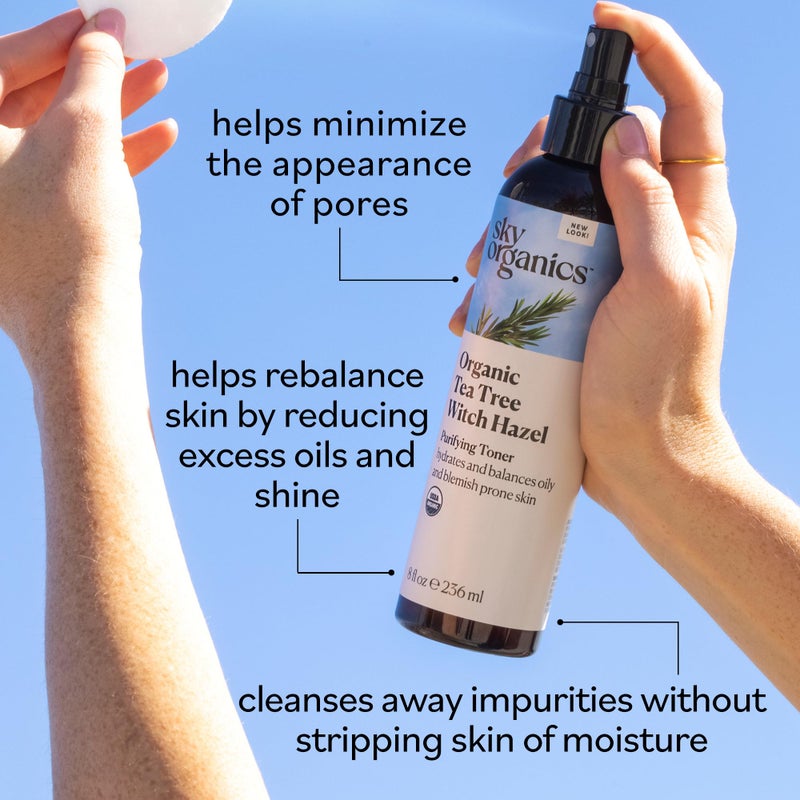 Sky Organics Organic Tea Tree & Witch Hazel for Face, Purifying Facial Toner to Hydrate, Soothe, Cleanse and Balance Blemish-Prone Skin, Helps Minimize The Appearance of Pores, 8 fl oz webook - Image 4
