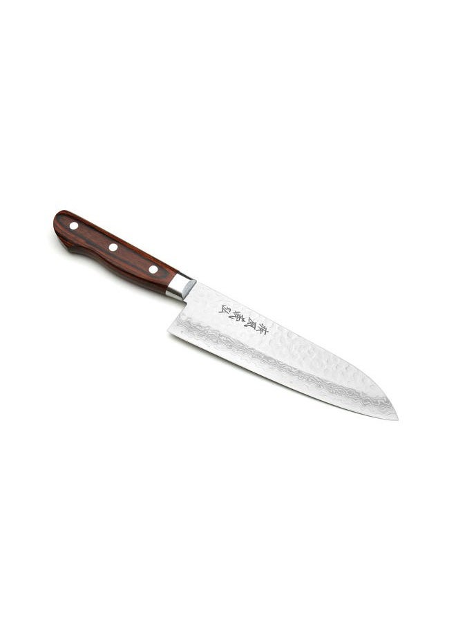 Yoshihiro سكين شيف سانتوكو من الفولاذ المقاوم للصدأ داماسكوس المطروق 16 طبقة VG-10 (7'' (180mm)) - Image 1