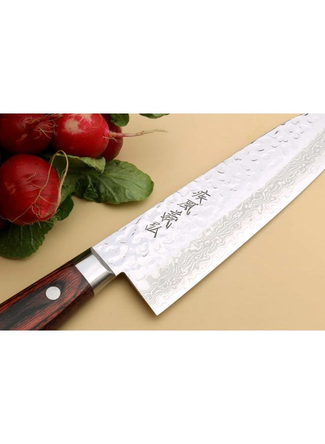Yoshihiro سكين شيف سانتوكو من الفولاذ المقاوم للصدأ داماسكوس المطروق 16 طبقة VG-10 (7'' (180mm)) - Image 5