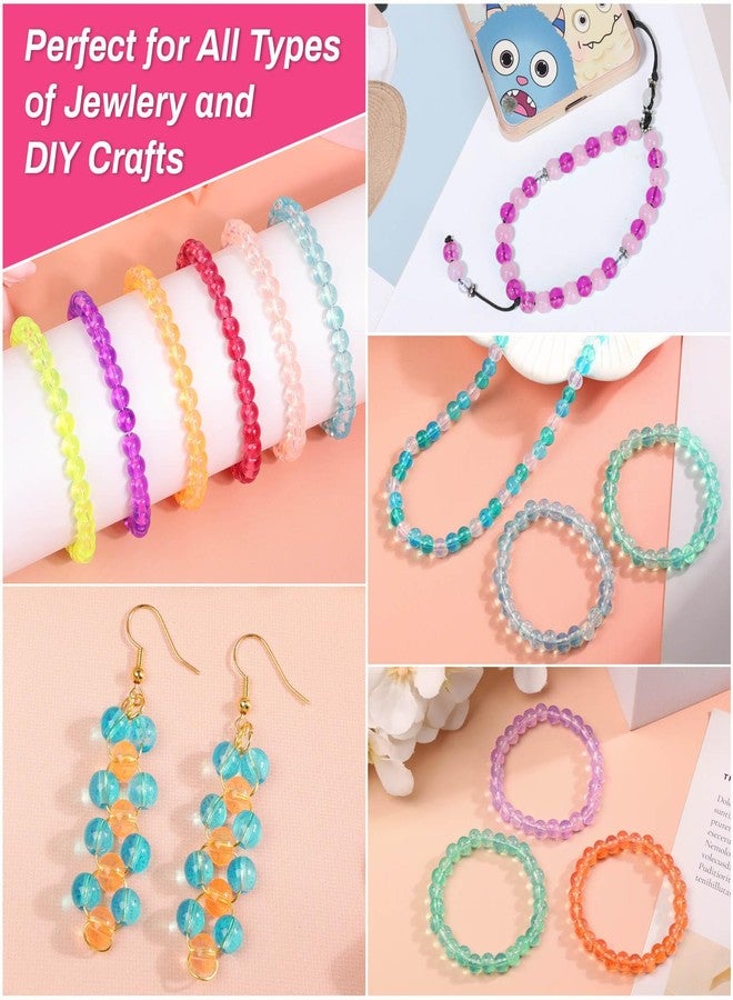 Audab 1200 Pieces 6mm Round Glass Beads for Jewelry Making, Crystal Glass Beads for Bracelets Jewelry Making and DIY Crafts - Image 5