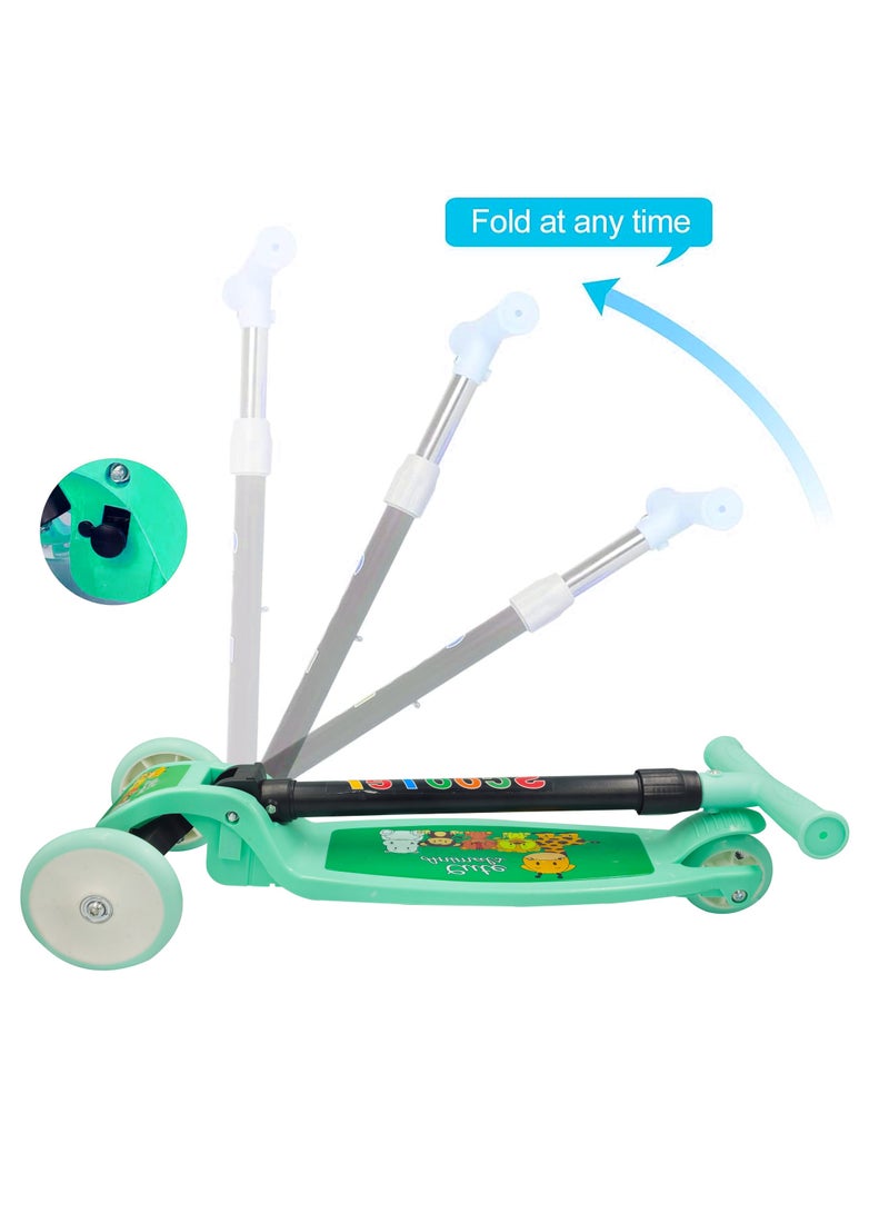 ال بي سكوتر للأطفال قابل للطي بثلاث عجلات مع ارتفاع قابل للتعديل وفرامل قدم - Image 2
