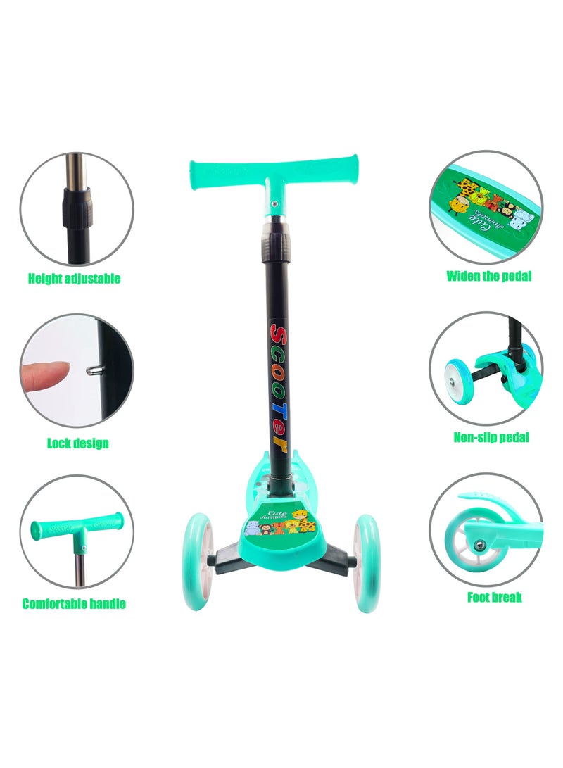 ال بي سكوتر للأطفال قابل للطي بثلاث عجلات مع ارتفاع قابل للتعديل وفرامل قدم - Image 3