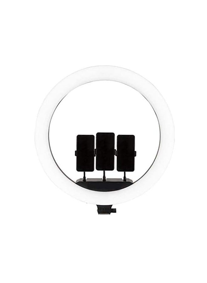 RL-18 Selfie Ring Light – 18-Inch LED Photographic Lamp with 3 Mobile Holders, Black - Image 2