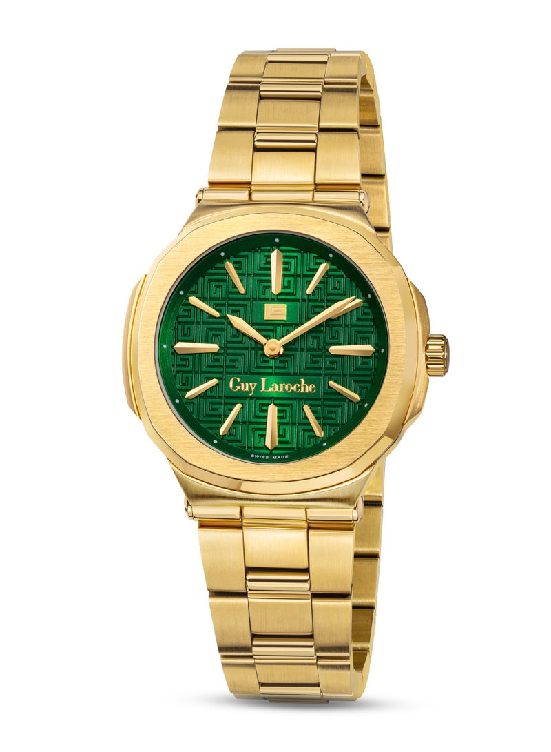 Guy Laroche Charlie Watch for Women with Gold Stainless Steel Bracelet 33 mm 5 Atm  - Image 1