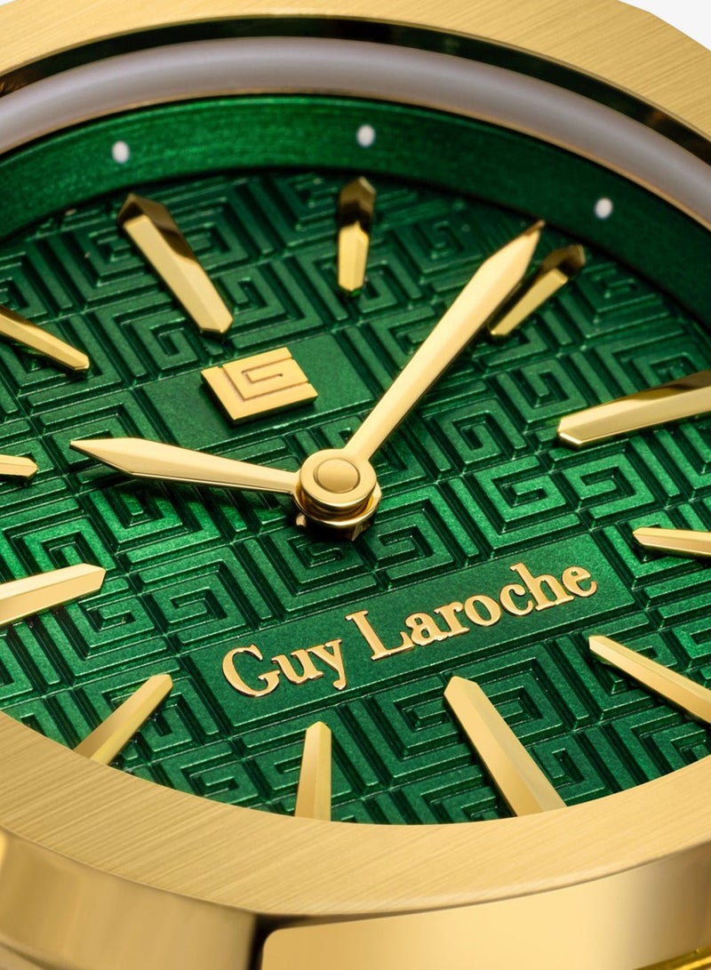 Guy Laroche Charlie Watch for Women with Gold Stainless Steel Bracelet 33 mm 5 Atm - Image 4