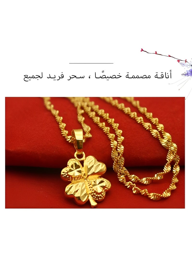 REOCLE Women's 14K Gold Plated Necklace Adjustable Pendant Necklace with Exquisite Pendant Shape & Rope Chain Jewelry for Ladies Wedding Gifts  - Image 2