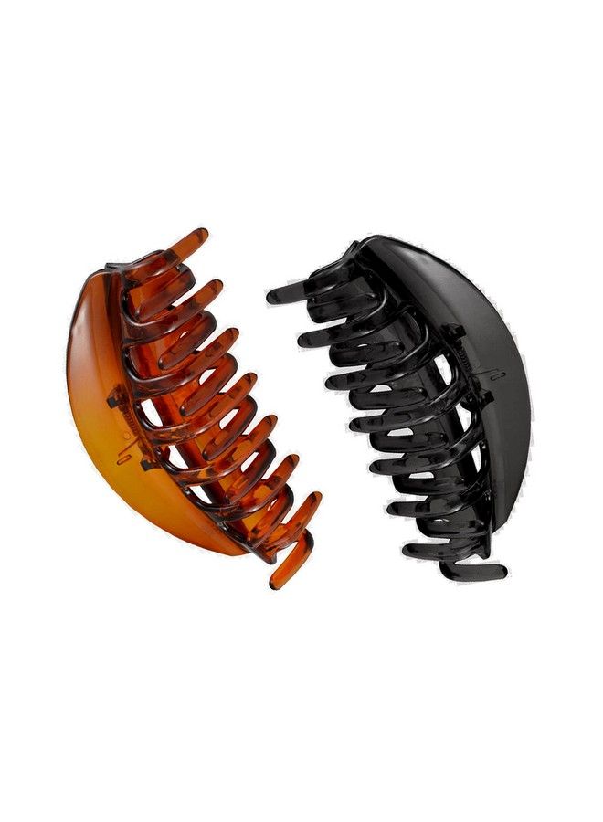 Nat Hair Clips For Women Big Size Pack Of 2 Black & Brown - Image 1