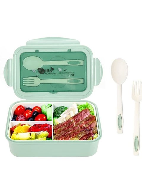 Bento Box Lunch Boxes Container Bundle Divider Japanese Style with Spoon and Fork, Translucent Box, Microwave Safe