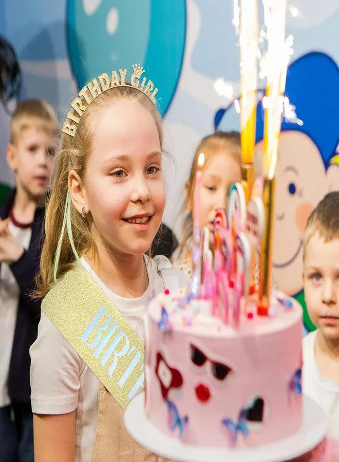 CIEHER Birthday Girl Headband and Sash Set for Women Girls Birthday Decorations(Gold) - Image 2