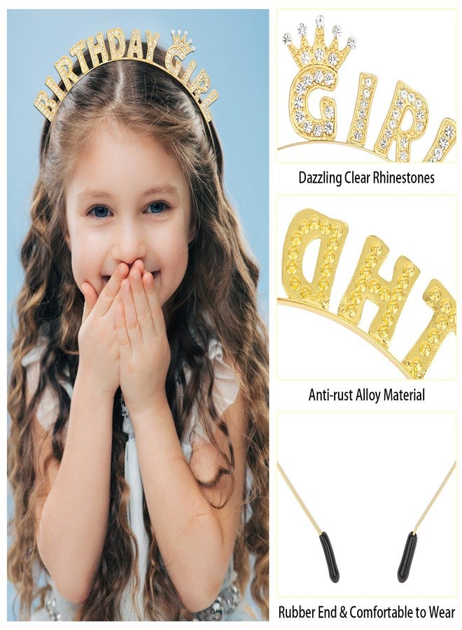 CIEHER Birthday Girl Headband and Sash Set for Women Girls Birthday Decorations(Gold) - Image 3