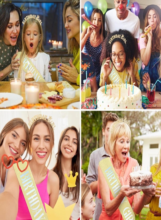 CIEHER Birthday Girl Headband and Sash Set for Women Girls Birthday Decorations(Gold) - Image 5