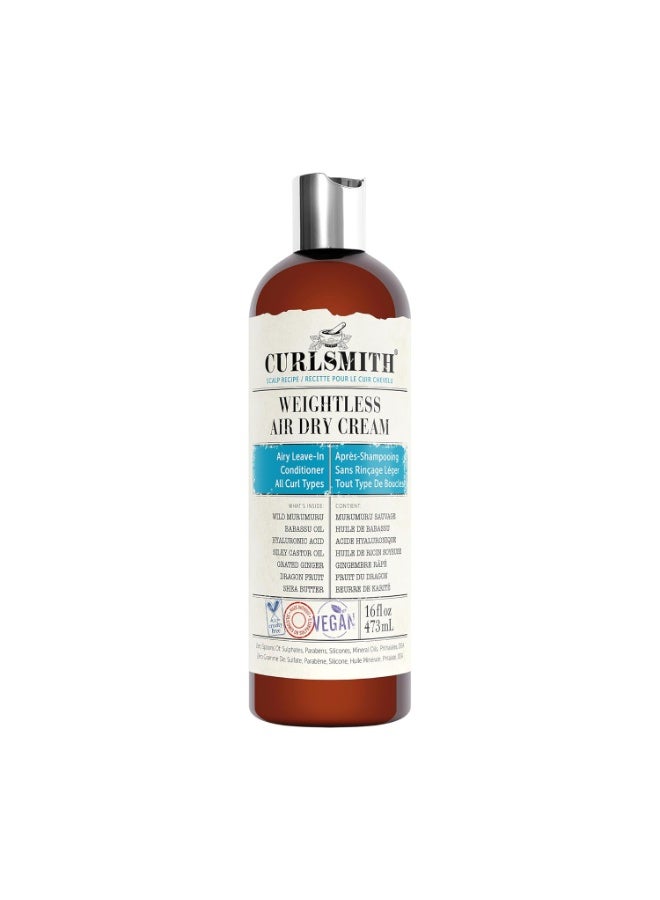 CURLSMITH CURLSMITH - Weightless Air Dry Cream - Vegan Leave-In Conditioner for Any Hair Type, Smooths Hair Size: 16 Fl Oz (Pack of 1)