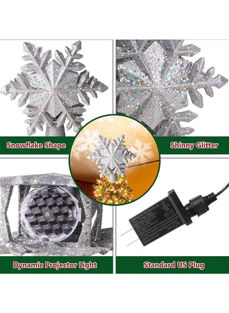 Generic - LED Projector Light 3D Rotating Snowflake Projector Light Snowflake Tree Decorative Pendant Projector Light (Silver Snowflake) - Image 1