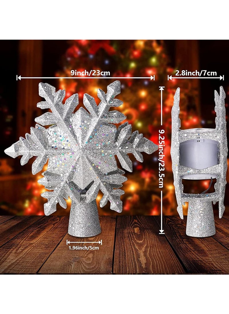 Generic - LED Projector Light 3D Rotating Snowflake Projector Light Snowflake Tree Decorative Pendant Projector Light (Silver Snowflake) - Image 1