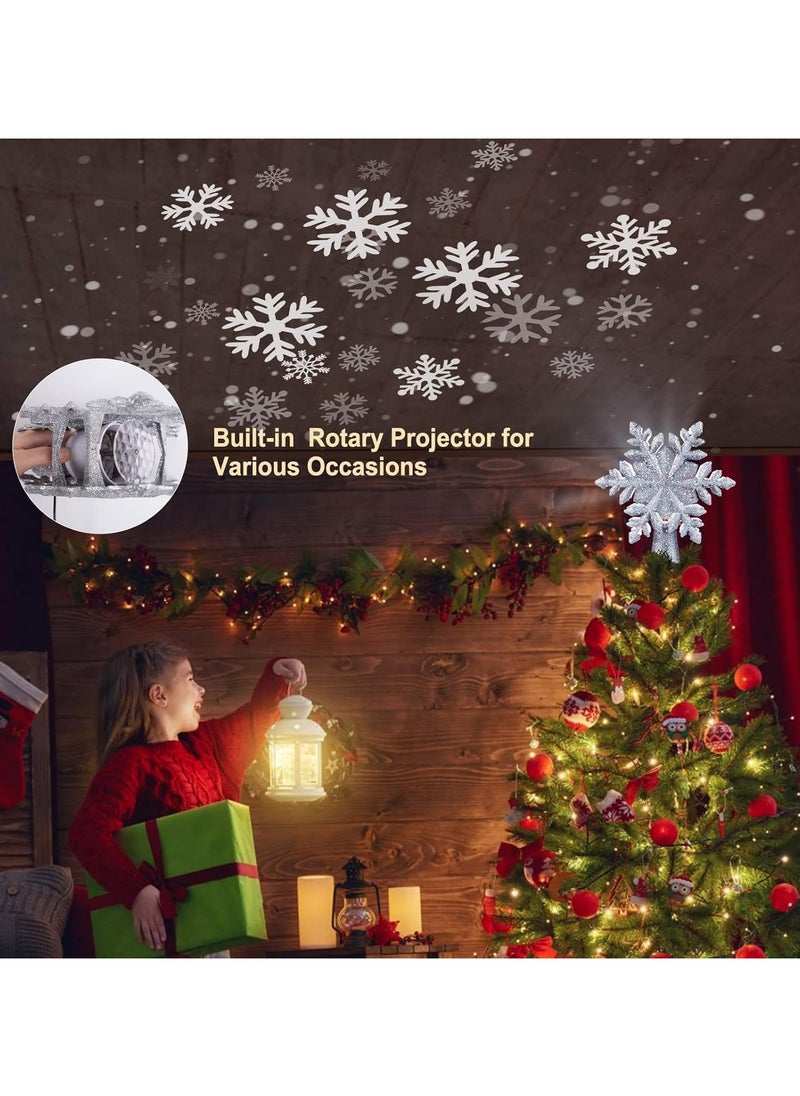 Generic - LED Projector Light 3D Rotating Snowflake Projector Light Snowflake Tree Decorative Pendant Projector Light (Silver Snowflake) - Image 1