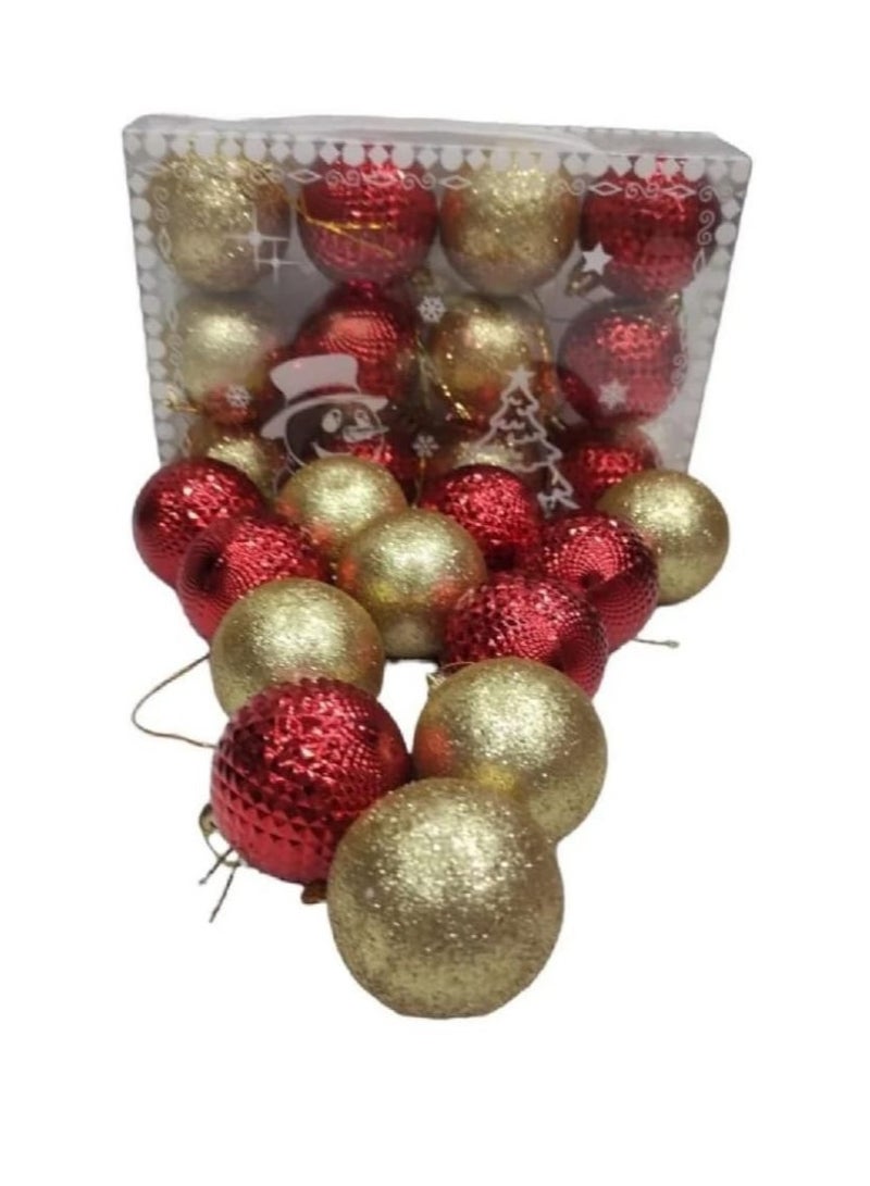 Christmas Tree Ornament - Glitter Ball 5cm - Pack of 12 - Image 1