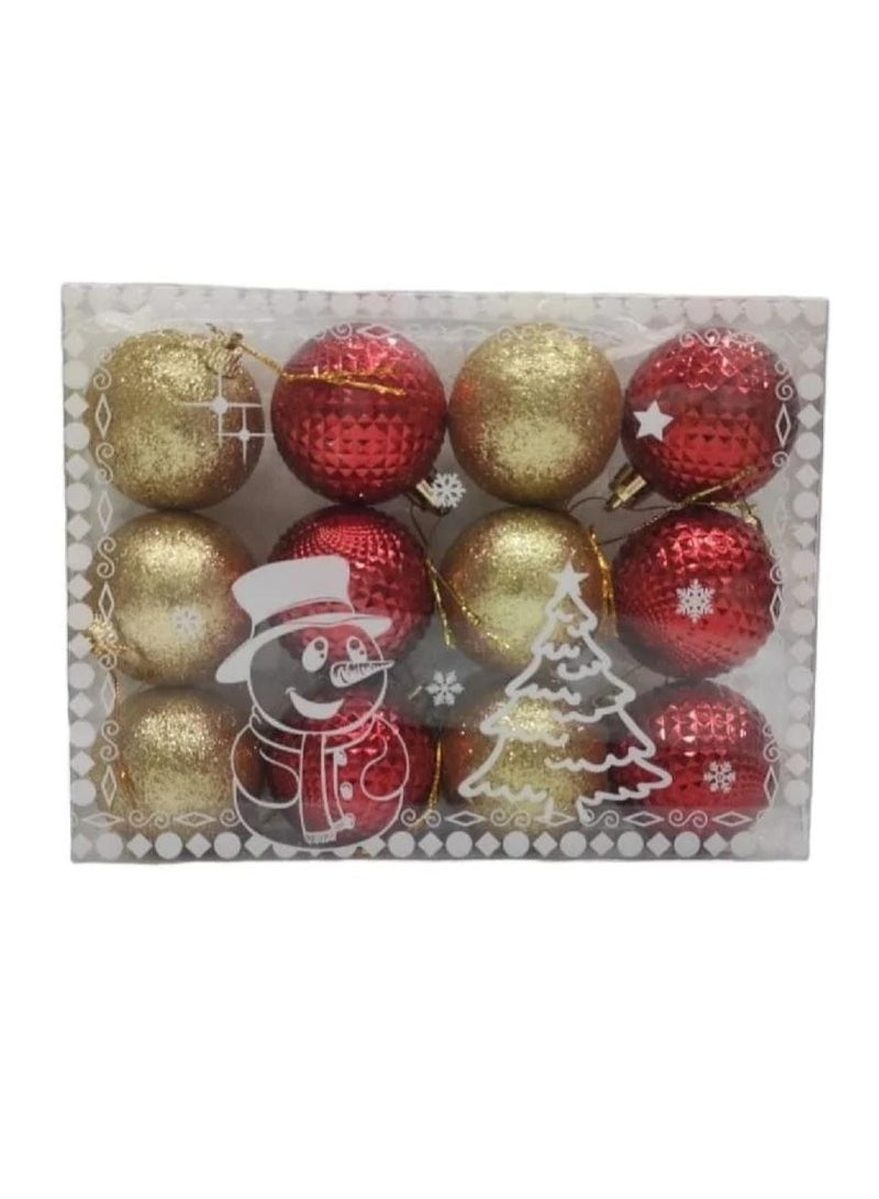 Christmas Tree Ornament - Glitter Ball 5cm - Pack of 12 - Image 2