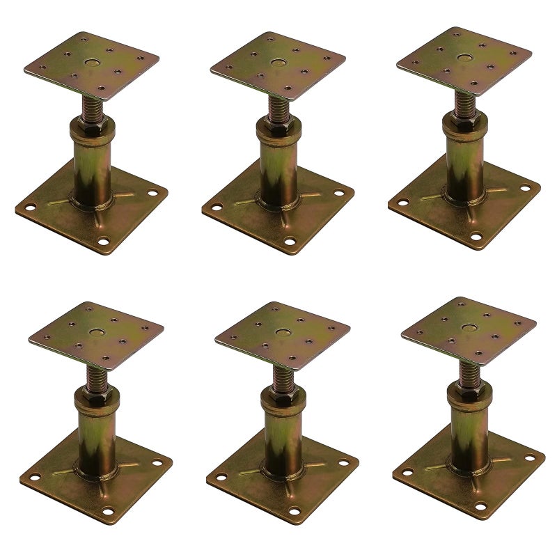 ASTAMOTOR Adjustable 4 13  7 House Floor Jacks Mini Screw Post Pole for Leveling Galvanized 6 Pack