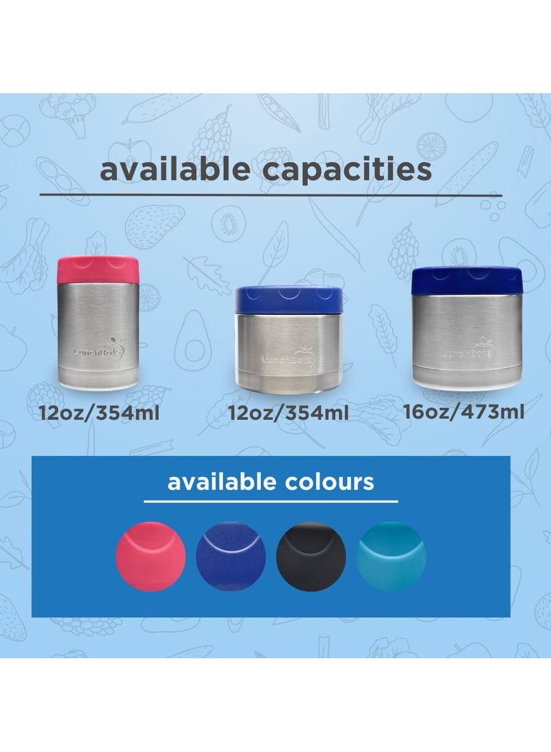 لانش بوتس برطمان طعام حراري حاوية ستانلس ستيل معزولة بغطاء بفتحة تهوية 350 مل، زهري - Image 4