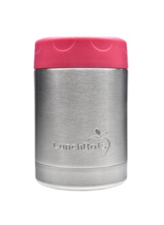 LunchBots Thermal Food Jar Stainless Steel Insulated Container With Vented Lid 350 ML, Pink  - Image 1