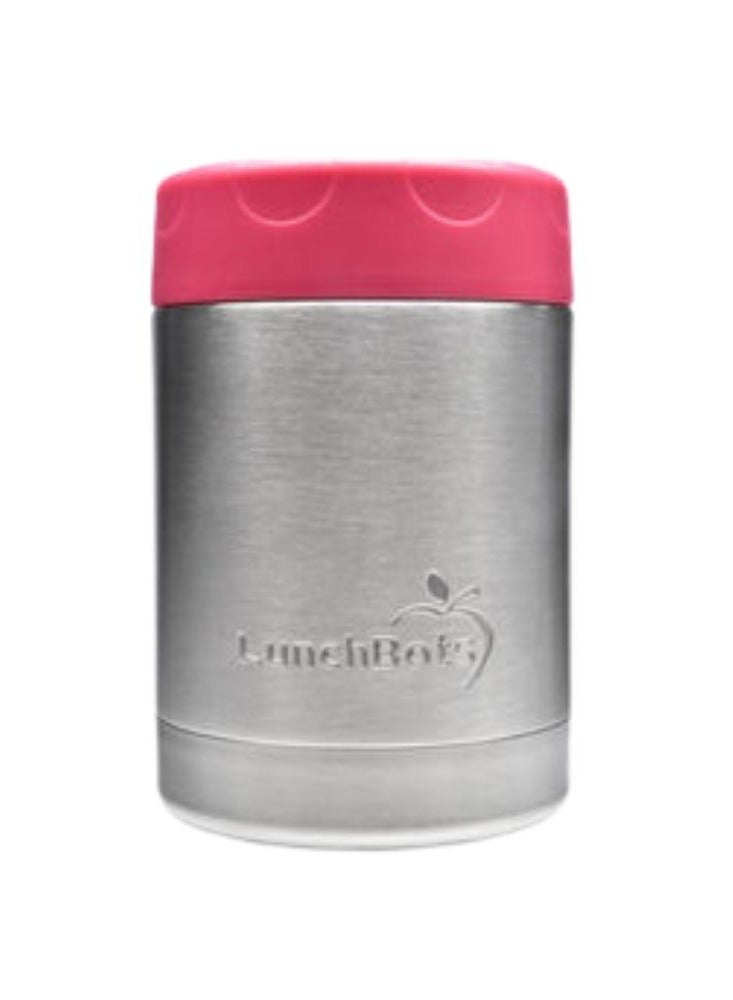 لانش بوتس برطمان طعام حراري حاوية ستانلس ستيل معزولة بغطاء بفتحة تهوية 350 مل، زهري - Image 1