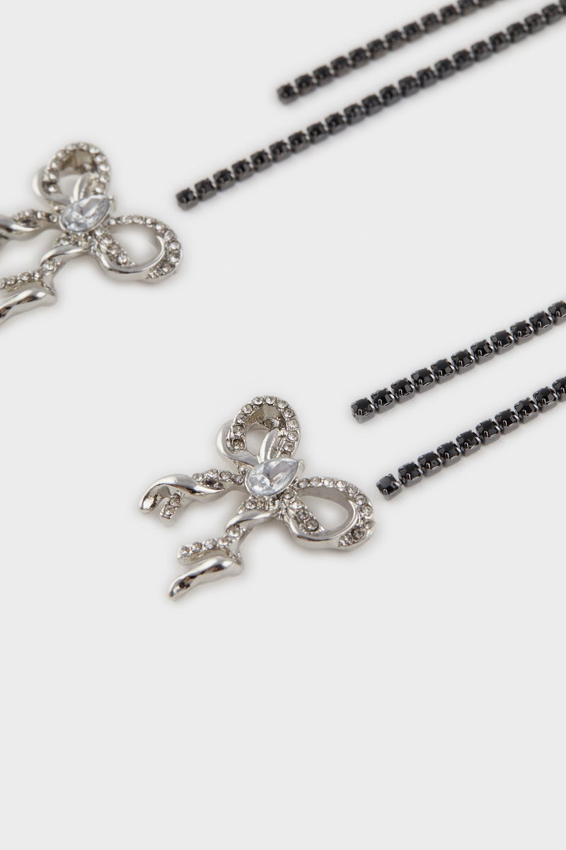 ديفاكتو حلق حريمي فضي اسود - قطعتين - Image 2