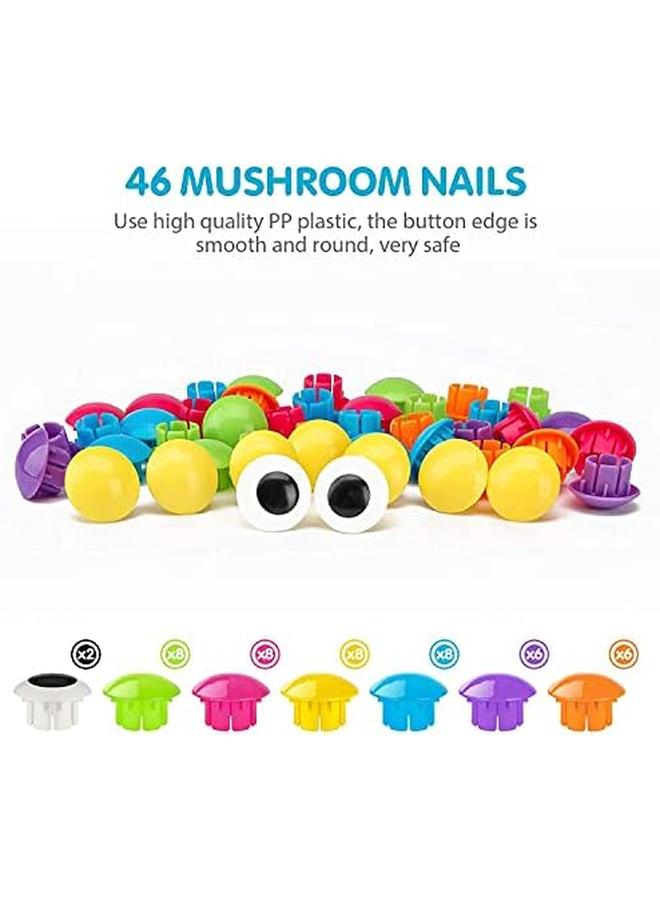 مومو بير لعبة ألواح الوتد للأطفال بعمر 2 بالإضافة إلى الأزرار الفنية ألعاب مونتيسوري التعليمية أحجية الصور المقطوعة الفنون والحرف اليدوية للأطفال الصغار مع أظافر الفطر للأطفال من عمر 2 3 4 سنوات 5060855834934 - Image 2