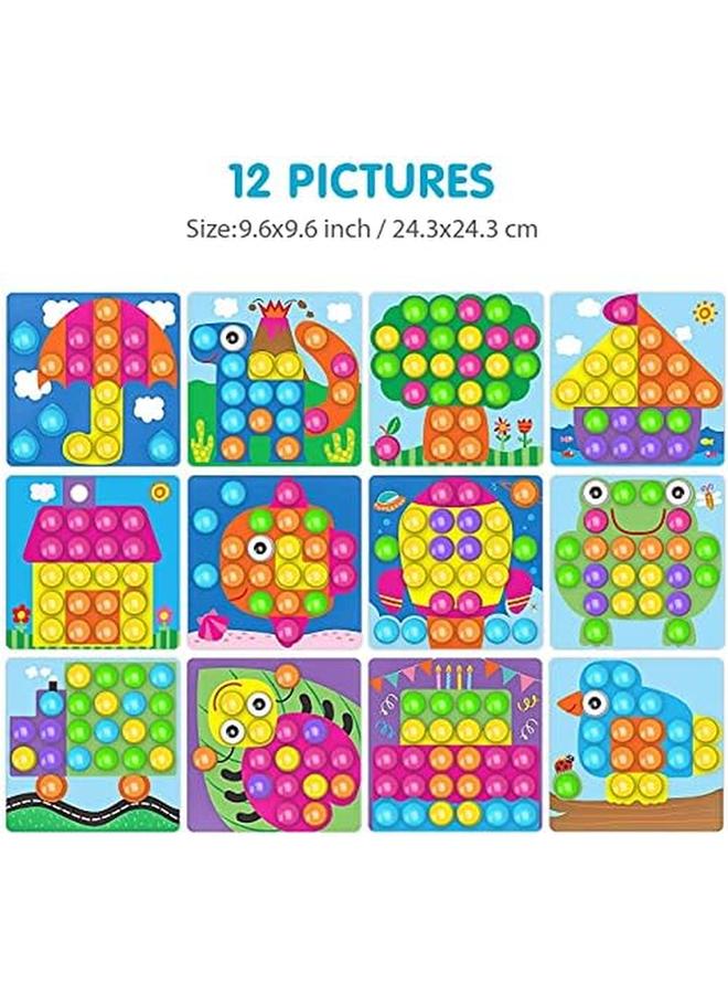 مومو بير لعبة ألواح الوتد للأطفال بعمر 2 بالإضافة إلى الأزرار الفنية ألعاب مونتيسوري التعليمية أحجية الصور المقطوعة الفنون والحرف اليدوية للأطفال الصغار مع أظافر الفطر للأطفال من عمر 2 3 4 سنوات 5060855834934 - Image 3