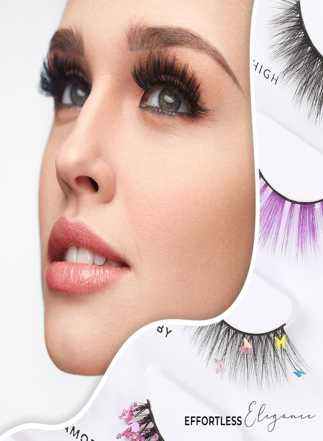 Profusion Cosmetics Empowered Butterfly Flutter Lashes 4 pair Lash Set for Classy and Beautiful Look, Professional Lightweight Faux Eyelashes to Achieve Natural Fluffy Cat Eye - Image 4