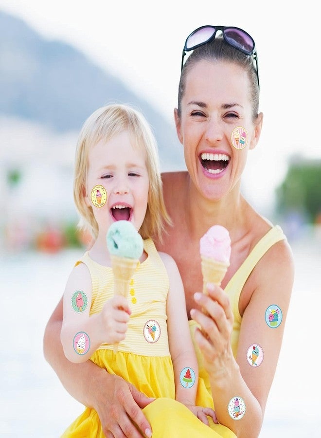 W1cwey Ice Cream Sticker Rolls - 1000pcs Cartoon Smile Face Ice Cream Waterproof Vinyl Reusable Laptop Stickers Coloring Book Scrapbook Water Bottle Page Activity Pad Birthday Party Favors Skateboard - Image 4