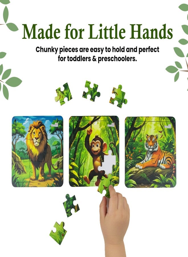MamaLaps Animal Jigsaw Puzzle Set for Kids | 6-in-1 Cardboard Educational Puzzles | Jungle Theme Learning Games | Brain Booster Toys & Fun Activities for Boys & Girls Age 3-6 Years | Combo Pack - Image 5