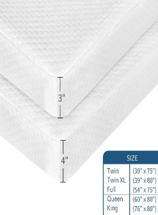 Mattress Topper Cover (Cover Only) Twin Size, 3-4 Inch Zippered Cooling Bamboo Cover for Latex Mattress Topper, Removable Memory Foam Mattress Topper Cover with Straps - pzsku/Z3B3B3618DEF51F544A9FZ/45/_/1693489162/f28581cb-35ce-472d-9ad6-5b0ce183de86