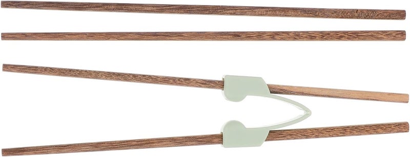 Uonlytech Reusable Training Chopsticks for Beginners Adults with Rebound Clip, Anti-shake Adaptive Wooden Chopsticks Set for Seniors, 3pcs Assistive Eating Utensils for Tremors - Image 1
