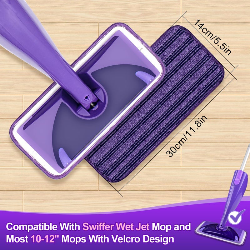 GFRED Updated & Innovative Cationic Mop Pads for Swiffer Wet Jet and Most Velcro 10" 11" 12" Spray Mops, Reusable Swiffer Wet Jet Mop Pads Replacement - Image 3