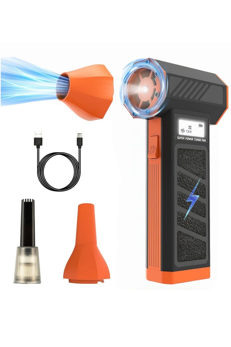 ايتي لايف منفضة هواء كهربائية - منفاخ هواء مضغوط لاسلكي قابل لإعادة الشحن، 130000 دورة في الدقيقة، منفاخ غبار قابل للتعديل بأربع سرعات مع ضوء LED، منفضة محمولة لتنظيف لوحة مفاتيح الكمبيوتر والسيارة والهواء الطلق - Image 1