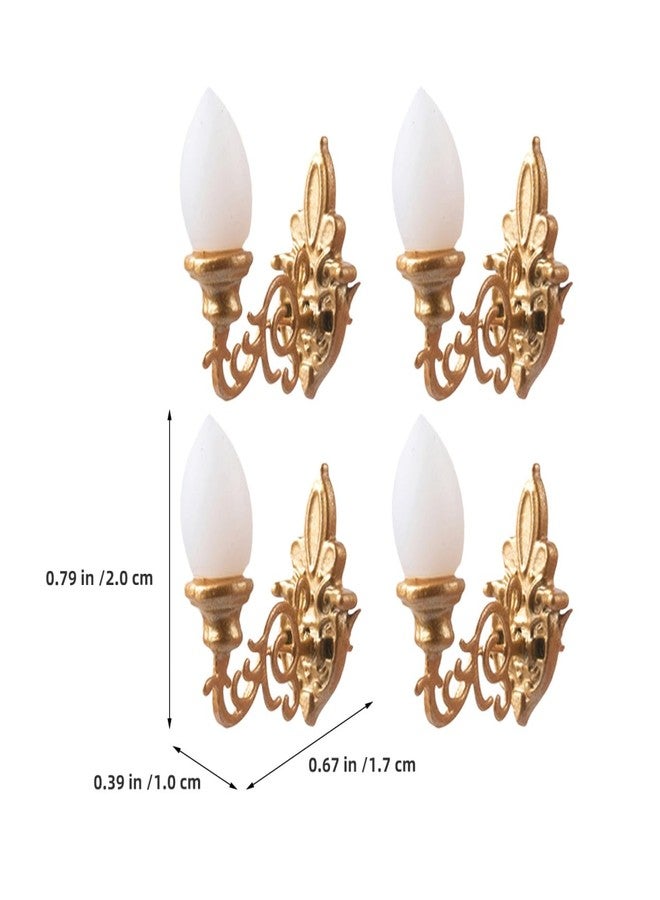 VOSAREA 4pcs Dollhouse Wall Lights Miniature Wall Lamp Model Simulated Lights for Mini House Accessories Sand Table Decorations - Image 2
