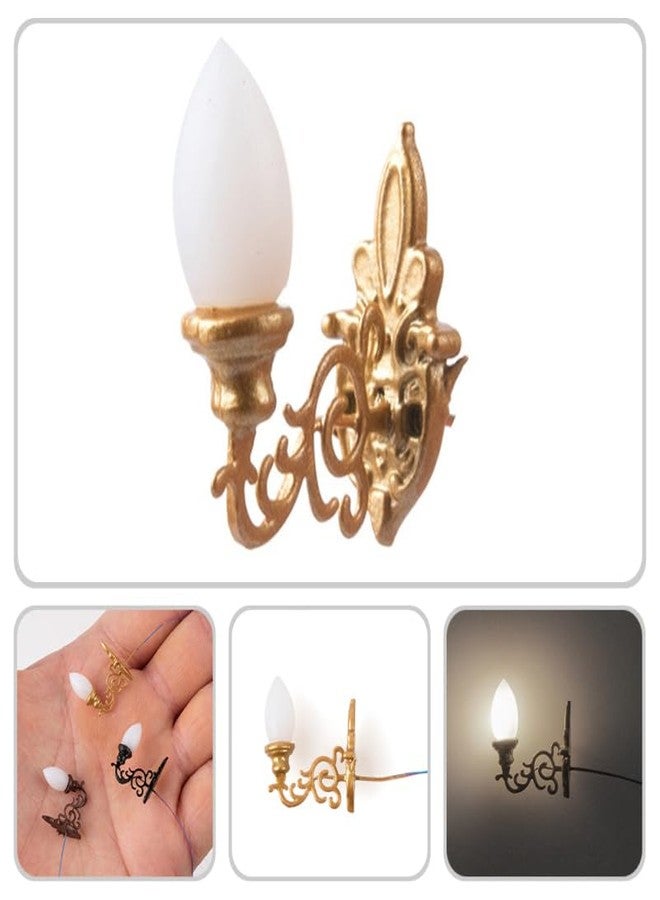 VOSAREA 4pcs Dollhouse Wall Lights Miniature Wall Lamp Model Simulated Lights for Mini House Accessories Sand Table Decorations - Image 5