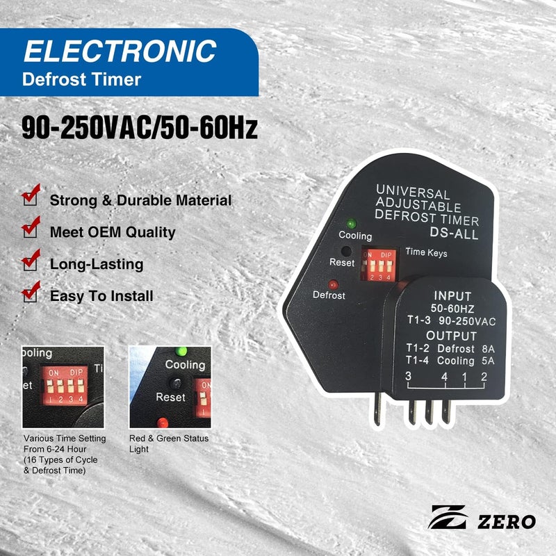 Z_جوده وثقه Zero Universal Adjustable Defrost Timer DS-All can Replace All The Models of defrost Timer - Image 1