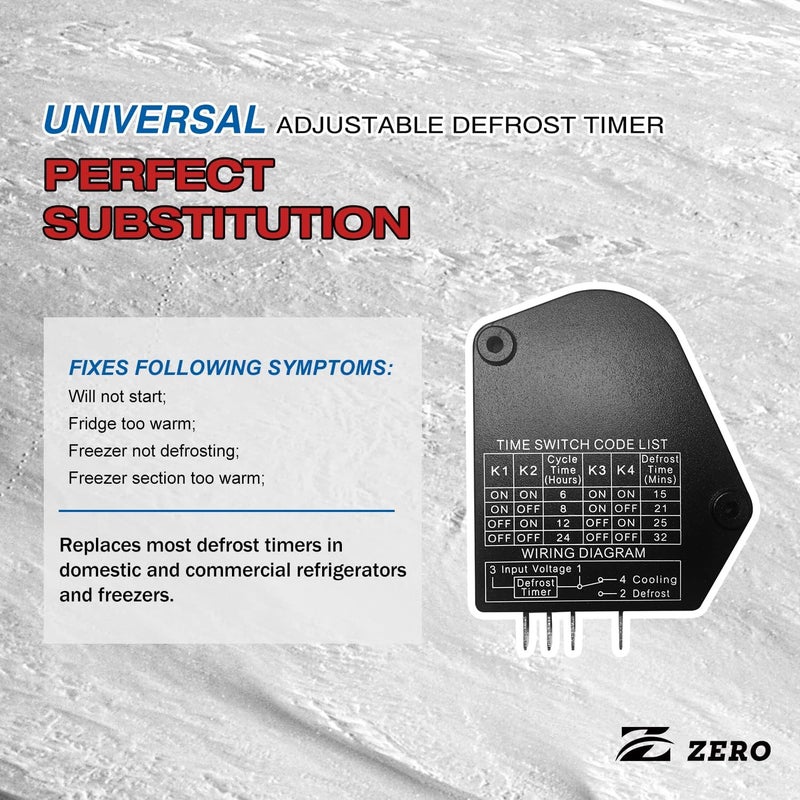 Z_جوده وثقه Zero Universal Adjustable Defrost Timer DS-All can Replace All The Models of defrost Timer - Image 2