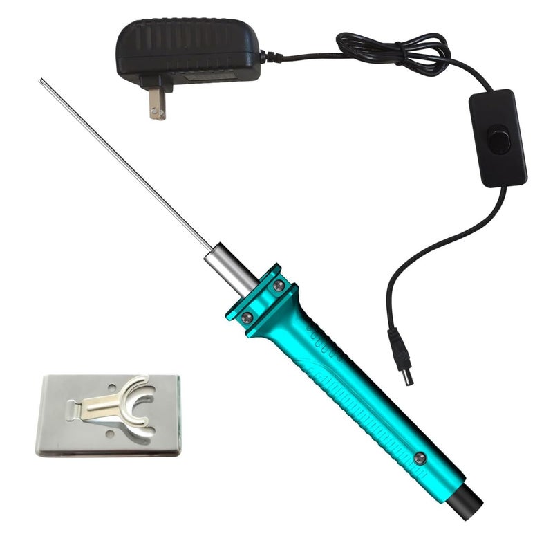 FIRElood Hot Wire Pen, Electric Hot Wire Cutter Pen 10cm, Styrofoam Cutting Hot Pen Hot Wire Cutting Pen for Amateur DIY Heat Cutting Engraving Pen, Art Making, Foam Carving (blue, 100mm) - Image 1