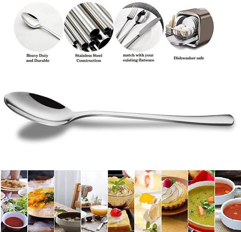 KUMOOM Demitasse Espresso Spoons 10Pcs Mini Coffee Spoon 4.7 Inch Stainless Steel Spoons Small Spoons For Dessert  Tea (Silver) - Image 3