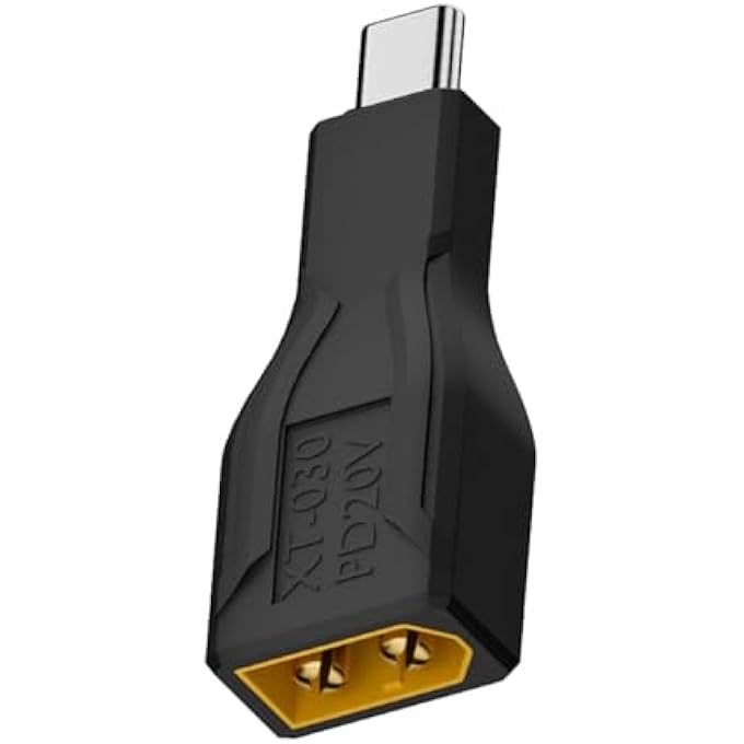 rayihni محول XT60 عالي الكفاءة إلى USB C للشحن السريع والإخراج العكسي للطائرات بدون طيار والقوارب للاستخدام في حالات الطوارئ أثناء السفر - Image 1